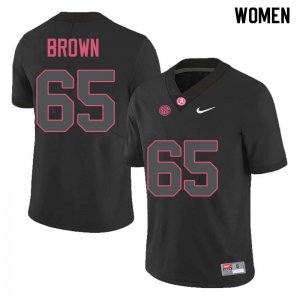 NCAA Women's Alabama Crimson Tide #65 Deonte Brown Stitched College Nike Authentic Black Football Jersey XB17K61OA